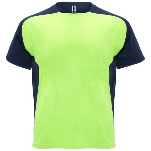 T-shirt de sport unisexe à personnaliser Bugatti ROLY Vert fluo et Bleu marine